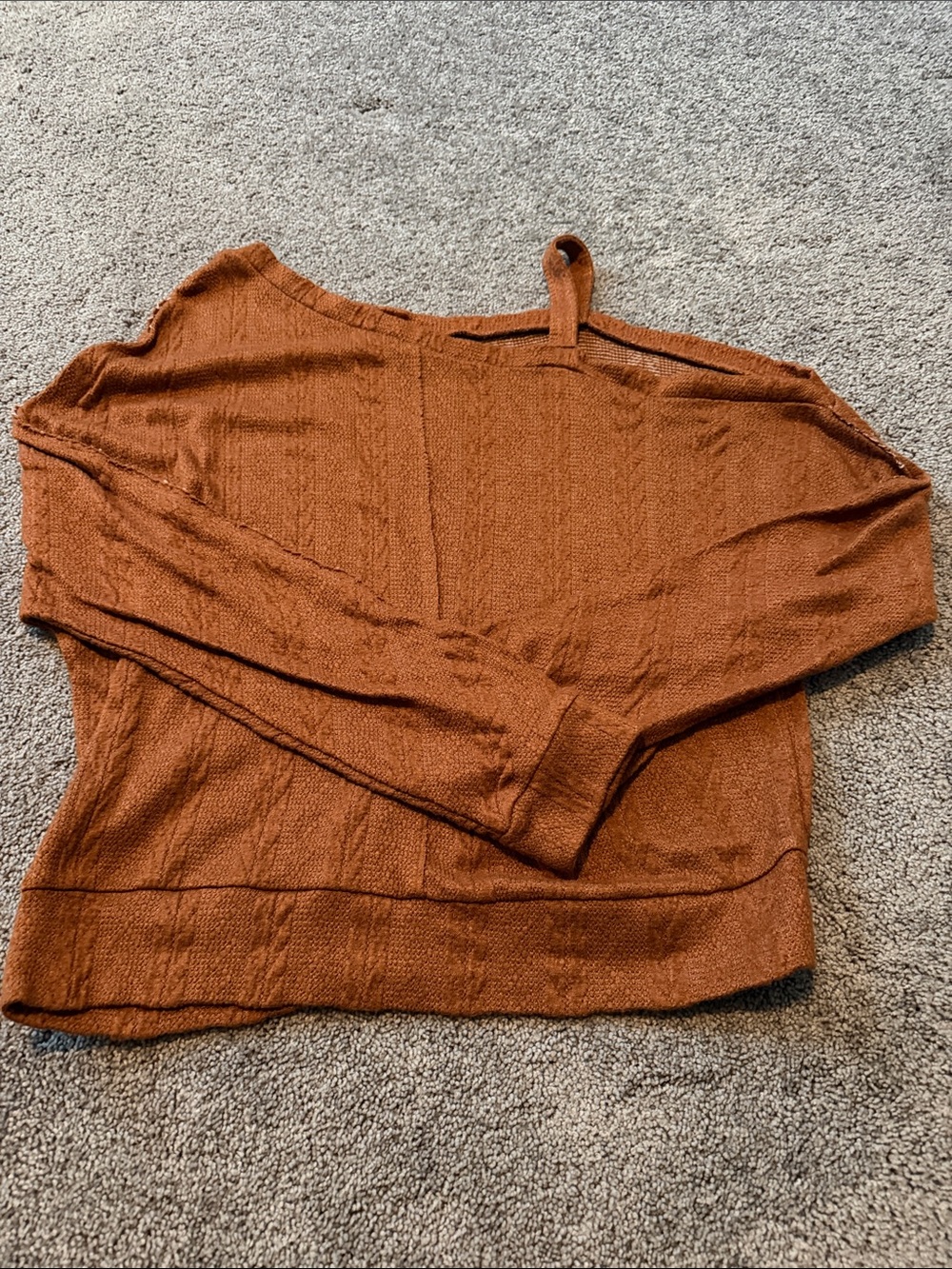 Daytrip Burnt Orange Lightweight Knit Long-Sleeve Top